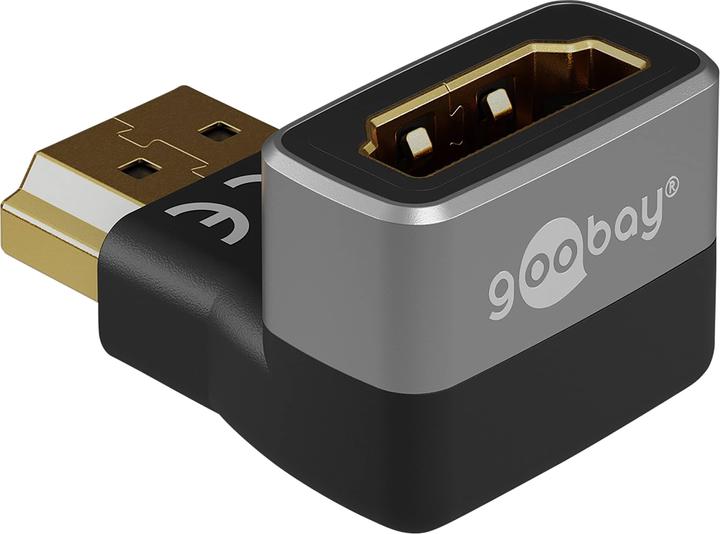 Actual product image Goobay HDMI angle adapter 270° vertical, 8K @ 60 Hz, gold-plated (HDMI)