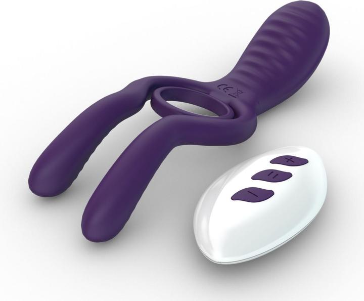 Actual product image Tracy's Dog Remote Control Vibrating Penis Ring - Purple (3.40 cm)