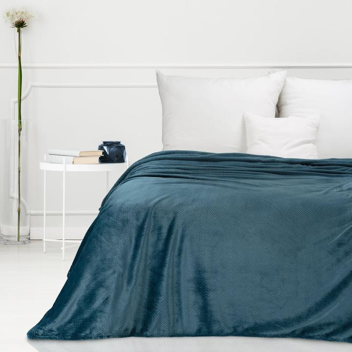 Produktbild Eurofirany DESIGN 91 CINDY5 Weiches und sanftes Plaid mit aufgedrucktem Fischgrätenmuster, 200 x 220 cm, Farbe: (200 x 220 cm)