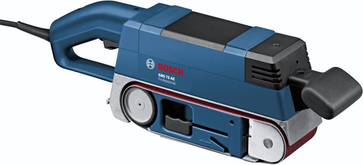 Produktbild Bosch Professional Bandschleifer GBS 75 AE, mit Koffer, Gewebeschleifband, Staubsack, Grafitplatte (Bandschleifer, 750 W)