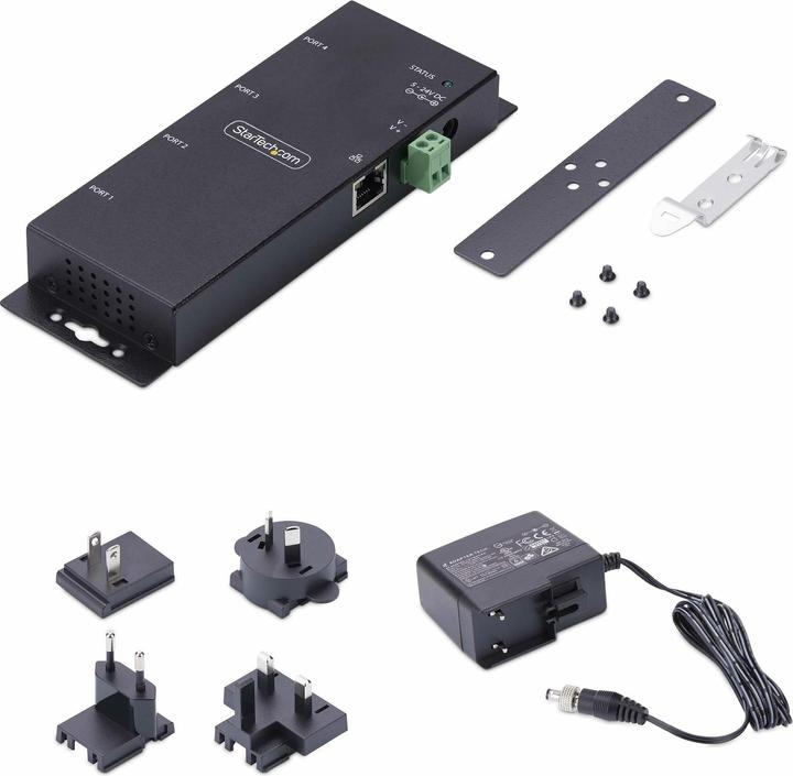 Produktbild StarTech com I43-SERIAL-ETHERNET, IEEE 802.3i, IEEE 802.3u, 0 - 60 °C, -20 - 75 °C, 5 - 95%, 179 mm