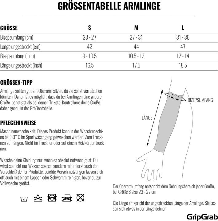Valori nutrizionali e ingredienti GripGrab Scaldabraccia classico (M)