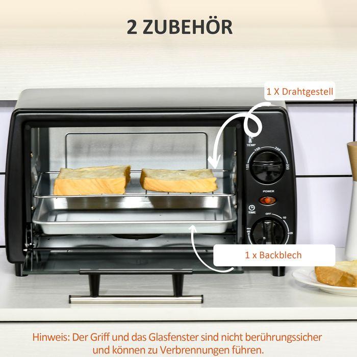 Image du produit Swisshandel24 Mini-four Four grille-pain, 1 plaque de cuisson, 1 grille de cuisson, capacité 10 L, fonction