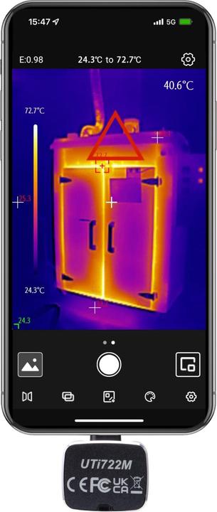 Actual product image Uni-T UTi722M Smartphone thermal imaging camera for Android