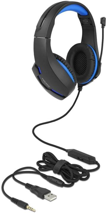 Actual product image Delock Headset Gaming Over-Ear LED for PC,Notebook,Consoles Black (Cable)