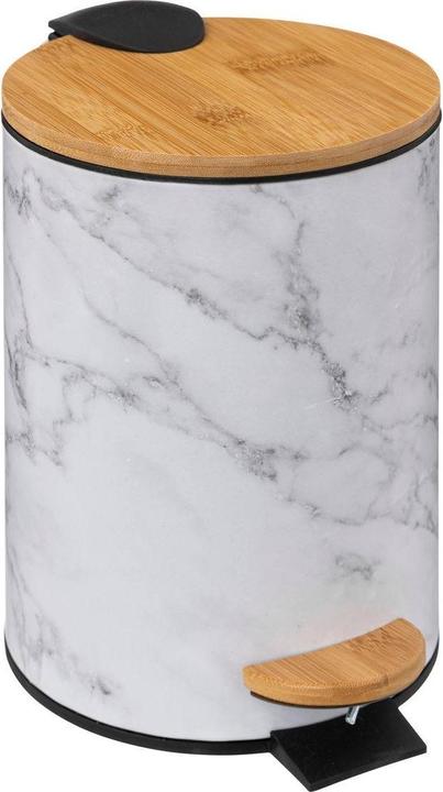 Image du produit JTI Poubelle à pédale de salle de bains - imitation marbre (3 l)
