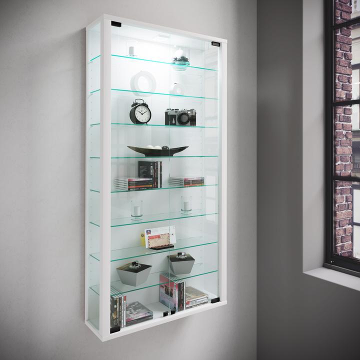 Actual product image VCM Collection wall display case wood glass Vitrosa Maxi (59 x 18 x 114 cm)
