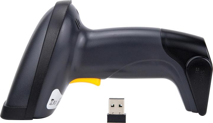 Actual product image equip Barcode handheld scanner 2D laser with holder 2.4GHz bw (2D barcodes, 1D barcodes, QR Code)