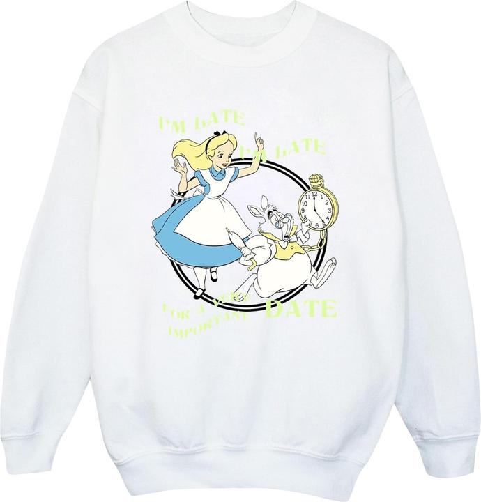 Disney Mädchen Alice im Wunderland Ich bin spät dran Sweatshirt
