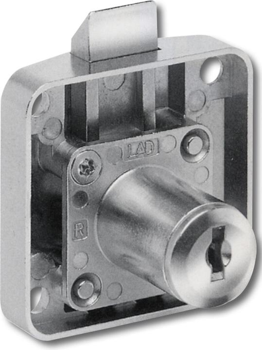 Hekna Cylinder latch lock 207 drawer, backset 25 mm, nickel-plated zamak
