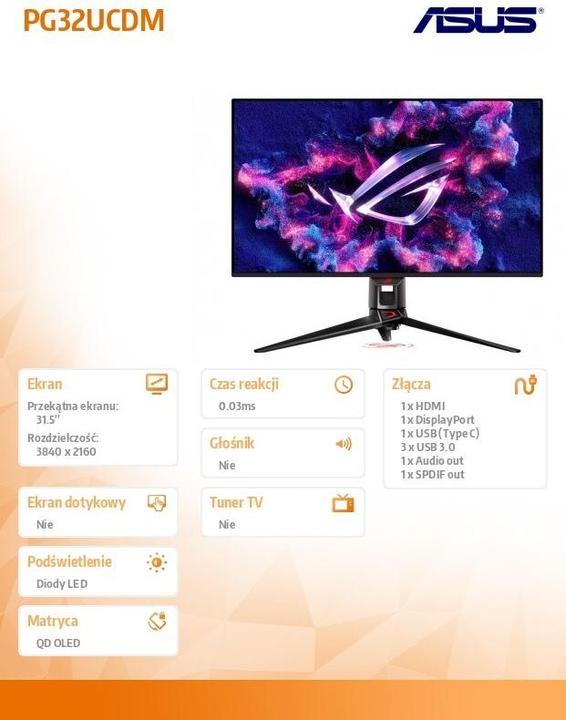 Produktbild ASUS ROG Swift PG32UCDM (3840 x 2160 Pixel, 31.50")