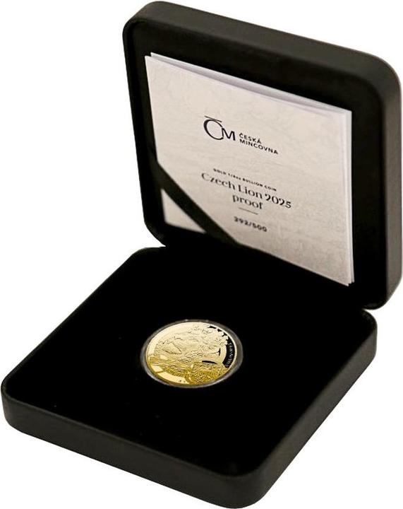 Actual product image Czech Mint Gold Tschechischer Löwe 1/4 oz - PP - 2025 (inkl. Etui und COA) (999.90, 2025)