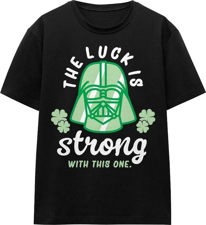 Actual product image Star Wars Unisex Adult Strong Luck Darth Vader St Patricks Day T-Shirt (XL)