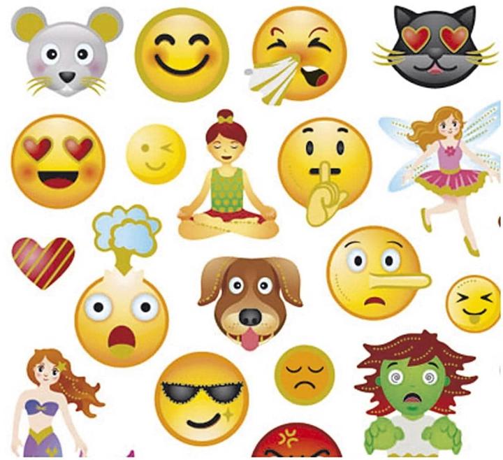 Image du produit Creativ Company Autocollants à motifs Emoji 1 feuille