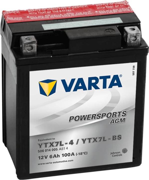 Produktbild Varta Powersports AGM YTX7L-BS (12 V, 6 Ah, 100 A)