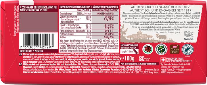 Actual product image Cailler Milk Chocolate Bar with Almonds (100 g)