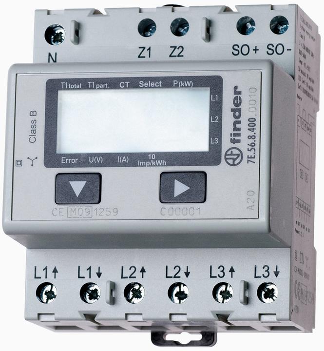 Produktbild Finder FIN 7E.56.8.400.0010 3-Phasen-Drehstrom Wandler-ZÃ¤hler, 5 A