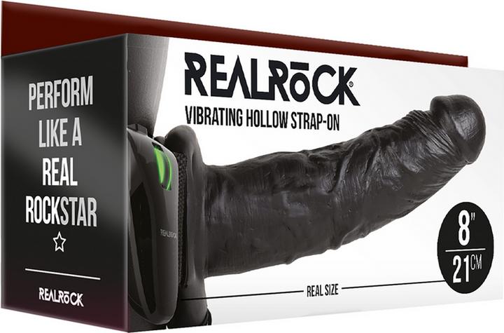 Image du produit RealRock Vibrating Hollow Strap-on No Balls - 8" / 20,5 cm