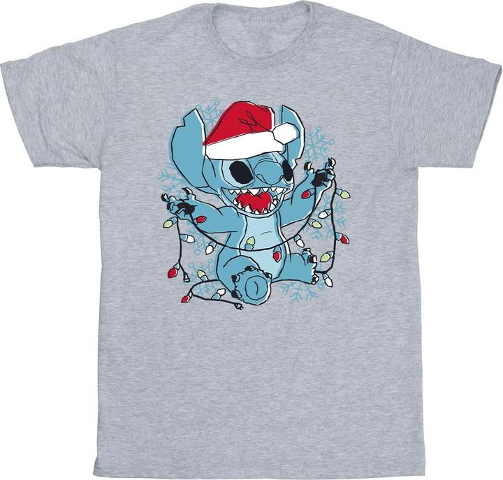 Disney Lilo And Stitch Christmas Lights Sketch TShirt Mädchen