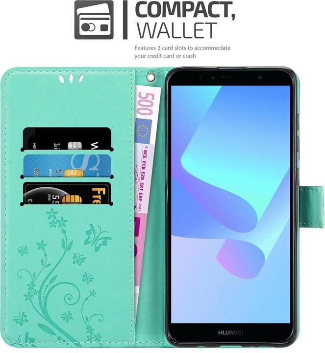 Produktbild Cadorabo Flower Book Hülle (Huawei Y6 Prime (2018), Huawei Honor 7a)