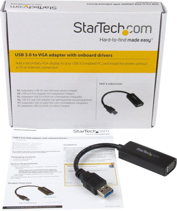 Produktbild StarTech USB 3.0 VGA Video Adapter (USB-A, 19.50 cm)