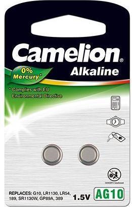 Camelion AG10, LR54, LR1130, 389 Alkaline (2 Stk., AG10, 78 mAh)