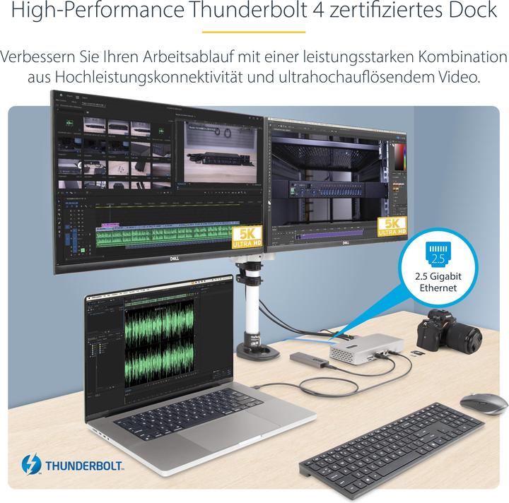 Actual product image StarTech com Thunderbolt 4 Multi-Display Docking Station, Quad/Triple/Dual Monitor Dock - 2x HDMI/2x (Thunderbolt, 7 Ports)