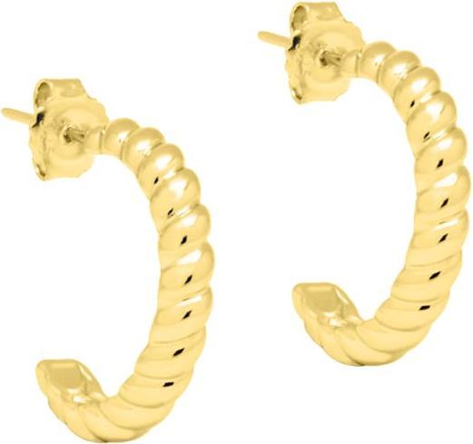 Candy Creolen Twist, 925 Sterling Silber, vergoldet (925er Sterlingsilber, 925 Sterling Silber, 18k vergoldet)