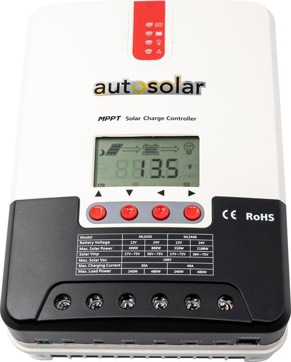 Autosolar Régulateur de charge 2430 MPPT 30 A, 100 V