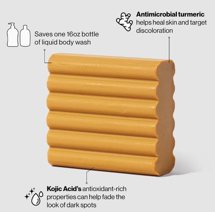 Actual product image Kitsch Kojic acid face and body bar with turmeric