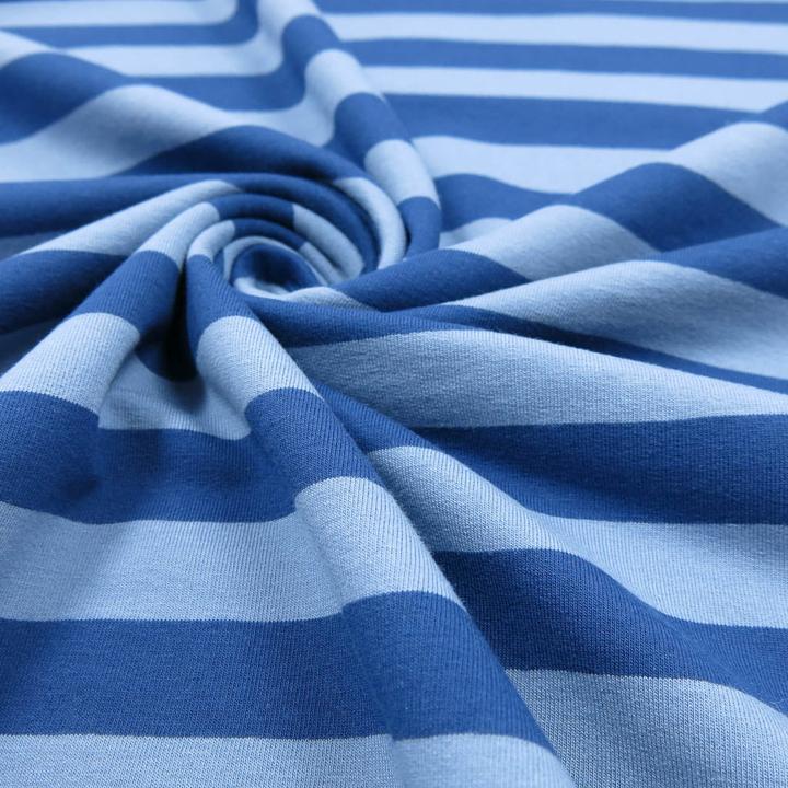 Produktbild Stoffrestposten French Terry - Streifen Blau