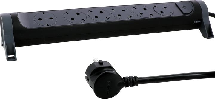 Image du produit Legrand Multiprise pivotante 6x prise, 3m de câble noir 694540 (6 x, CEE7, 3 m)