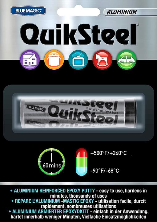 Image du produit Blue Magic Pâte à modeler de réparation QuikSteel pour l'aluminium (56 g)