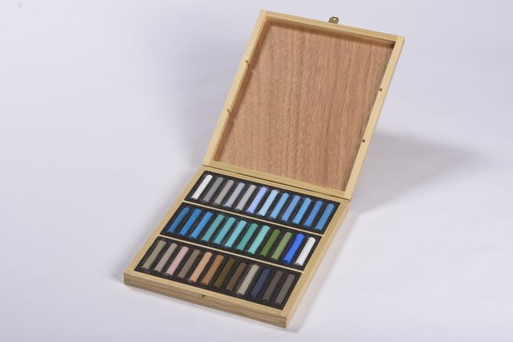 BlockX Coffret bois 72 Pastels - Paysage - Jaune indien (36 x)