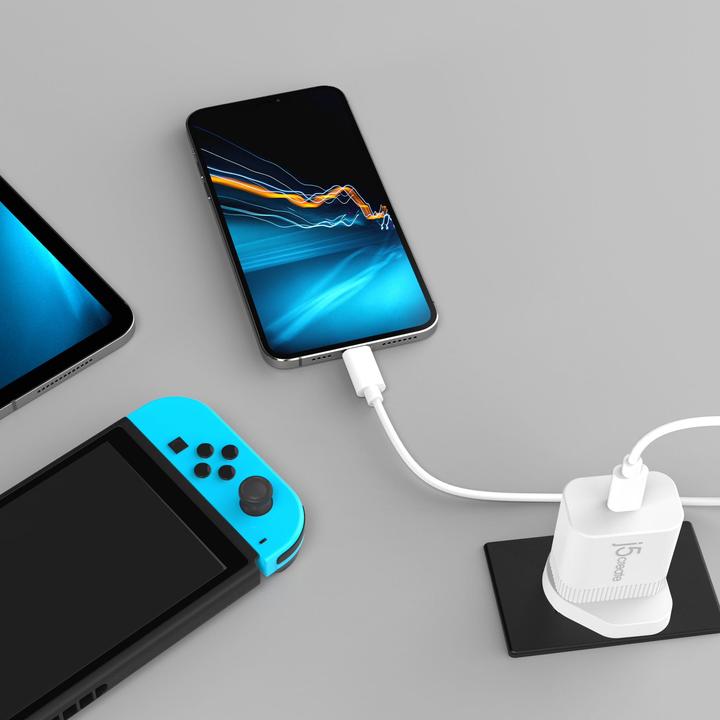 Actual product image j5Create JUP1420 Caricatore da parete PD USB-C® a 20 W - UE, Interno, AC, 12 V, 3 A, Bianco (20 W)