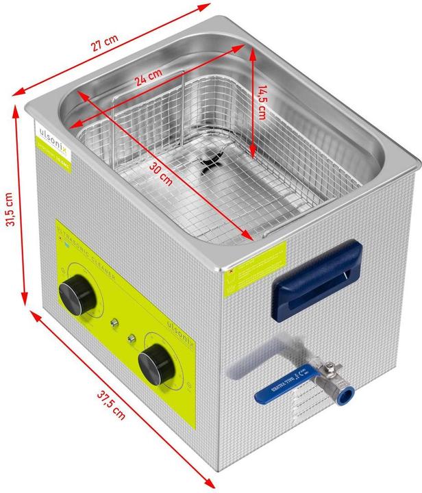 Produktbild Ulsonix Ultraschallreiniger Ultraschallreinigungsgerät Ultraschallbad 10 L 240 W 40 kHz (40 kHz, 10000 ml)