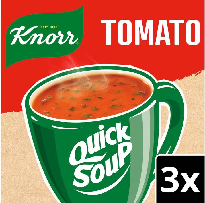 Image du produit Knorr Quick Soup Tomato, tomates mûries au soleil avec des herbes, soupe à la tomate facile à préparer