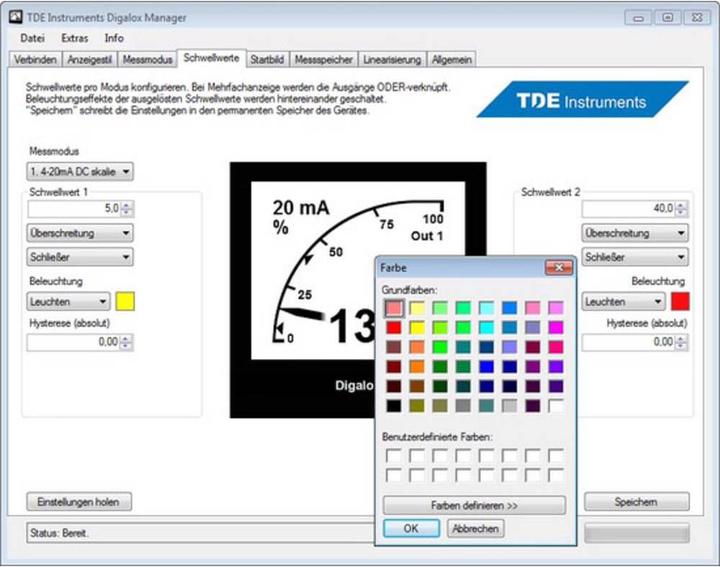 Image du produit TDE Instruments Compteur numérique Digalox Compteur graphique DIN pour 2x 0/2 10VDC avec affichage multiple R