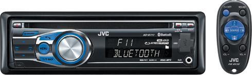 Actual product image JVC KD-R711, CD car radio, front AUX, dual USB, Bluetooth