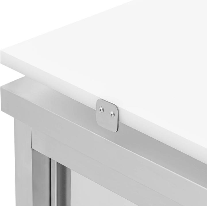 Actual product image Royal Catering Stainless Steel Kitchen Prep Table - 180 x 60 cm - 500 kg load capacity - incl. cutting board - (60 cm, 93.50 cm)