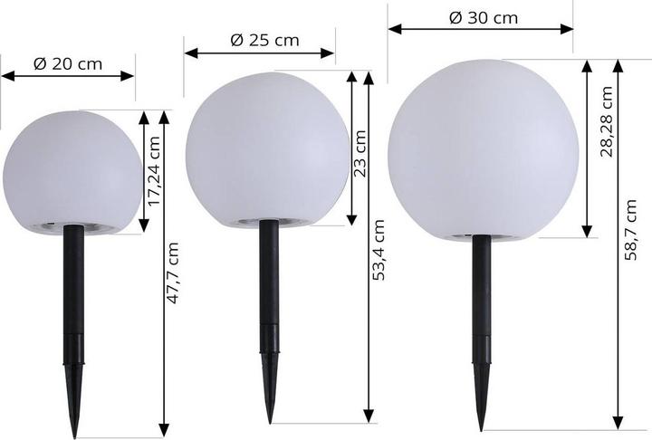 Produktbild Lindby Lago Solarzelle Leuchte 3 pcs. White (20 lm, IP44)