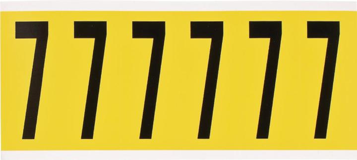 Produktbild Brady 3450-7, B-499, Nylongewebe, Zahl 7, Schwarz auf Gelb, 38 x 89mm, Schrifthöhe 75mm(25 K. á 6