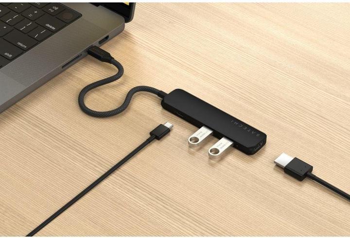 Actual product image Satechi Slim 4 Multiport Hub Black (USB-C, 4 Ports)