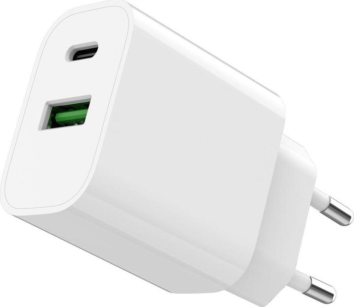 Produktbild Gembird Ładowarka PowerDelivery USB-A USB-C 20W Biała (20 W)