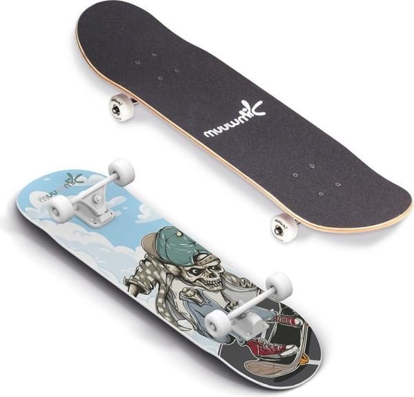 Muuwmi compatible Skateboard Abec 5 Skull | 540 (21.26")