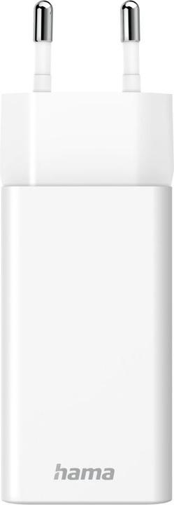 Produktbild Hama Schnellladegerät, GaN, 1x USB-C PD, 1x USB-A QC, Mini-Ladegerät, 65 W, Weiss (65 W)