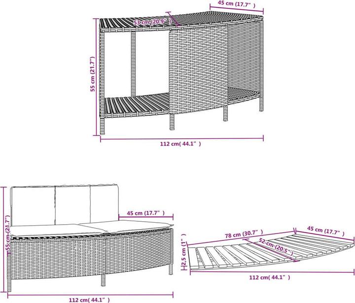 Produktbild VidaXL Whirlpool Umrandung Poolumrandung Poolverkleidung Grau Poly Rattan