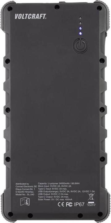Image du produit Voltcraft SL240 Solar (24000 mAh)