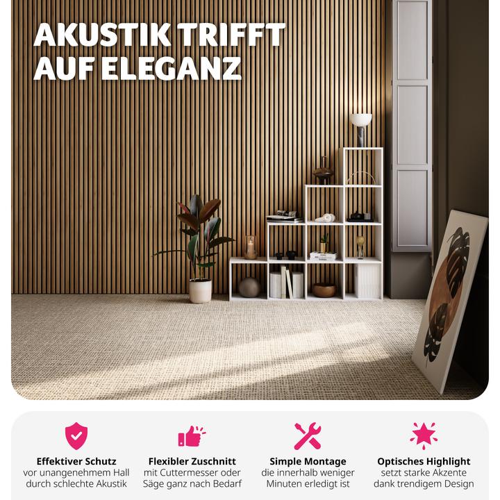 Produktbild tectake 2er Set Akustikpaneele Sonic Wall Holzoptik (2 Stk.)