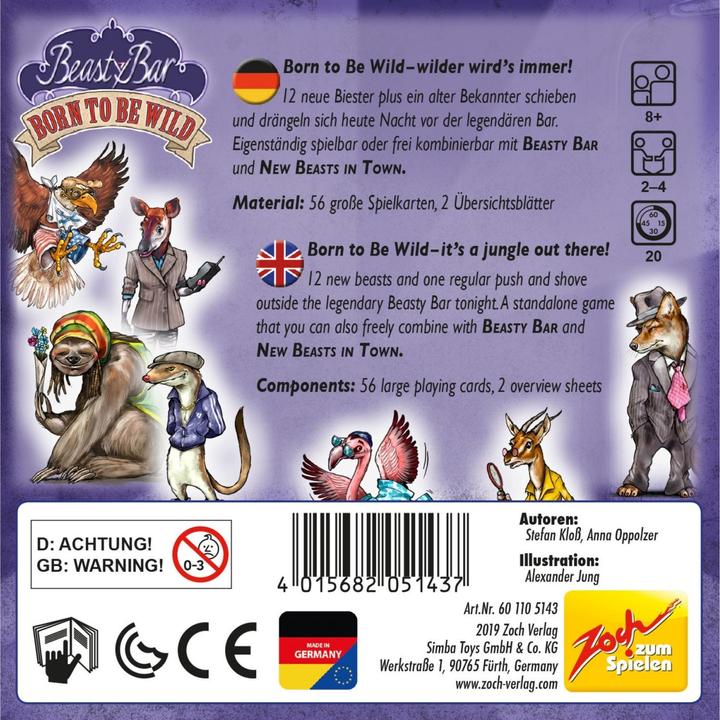 Actual product image Zoch ZOC05143 - Beasty Bar - Born to be Wild, card game, for 2-4 players, from 8 years (German)